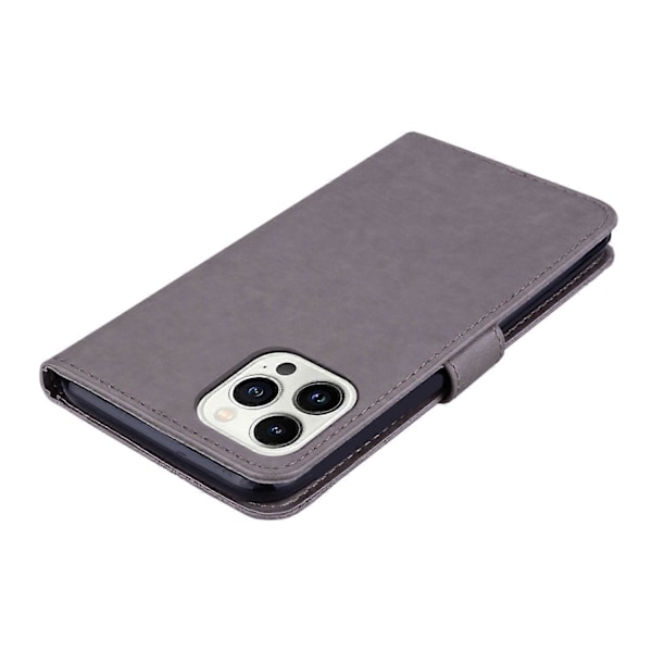 För iPhone 15 Pro Fodral Strass Uggla Tryckt PU Läder Ställ Plånbok Telefonskal Multicolor Style E