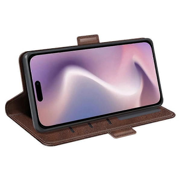 For iPhone 16 Etui Folio Flip Læder Wallet Stand Telefon Cover Multicolor Style C