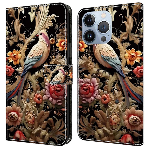 iPhone 16 Pro Max -kotelo PU-nahkainen lompakkokotelo seisontatoiminnolla Multicolor Style D