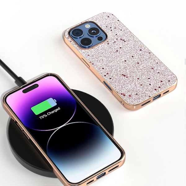 iPhone 16 Pro -kotelo, galvanointi, kimallepintainen PU+TPU-suojakotelo Multicolor Style D