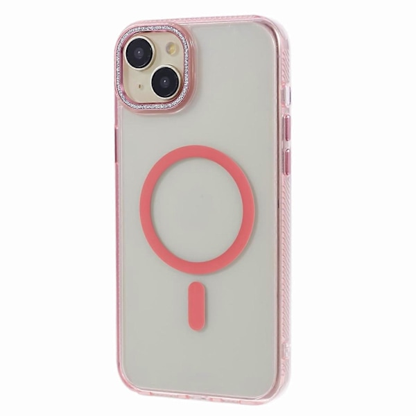 Skal för iPhone 15 Plus Kompatibelt med MagSafe, Magnetisk Ring+TPU+PC+Aluminiumlegeringsskal Multicolor Style A