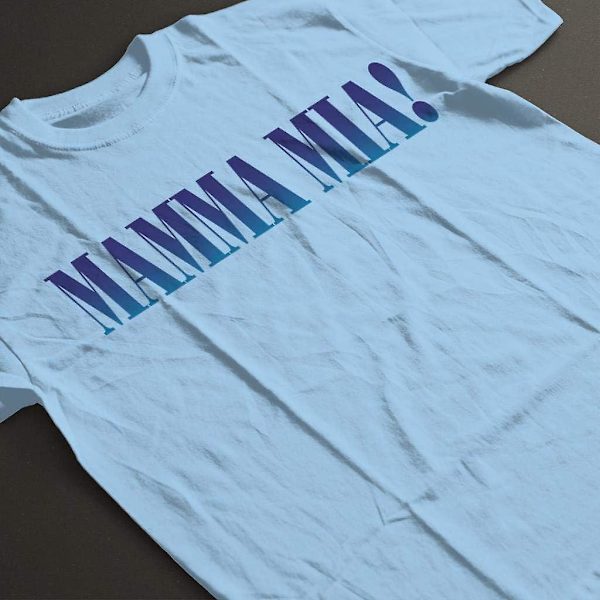 Allt+alla Mamma Mia Teaterlogo T-shirt för kvinnor Sky Blue XL