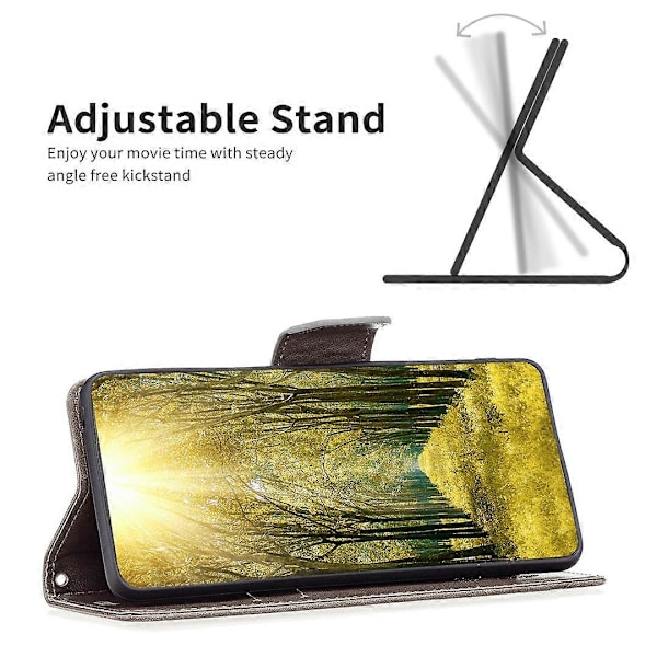 Til Nokia G42/G310 Sommerfugl Præget Telefon Cover Læder Stand Wallet Cover med Rem Multicolor Style C