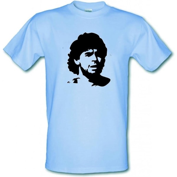 Diego Maradona Argentina Football Legend Che Guevara Style Gildan T-shirt i tung bomull Sky Blue XXL