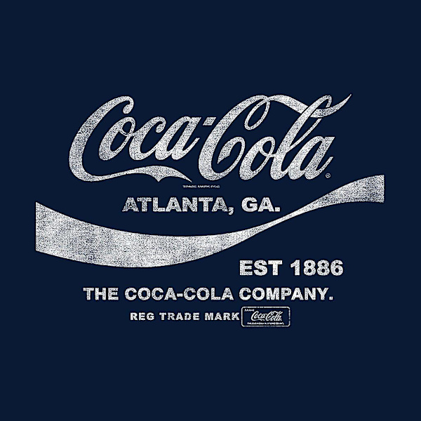 Coca Cola Drink 1886 T-shirt för män Navy Blue 3XL