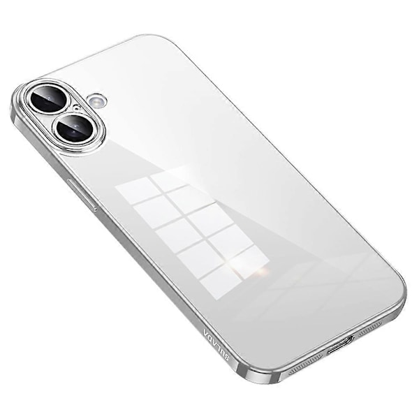 SULADA Skal för iPhone 16 Plus, Ultratunt Elektropläterat TPU Genomskinligt Mobilskal - Grått Multicolor Silver