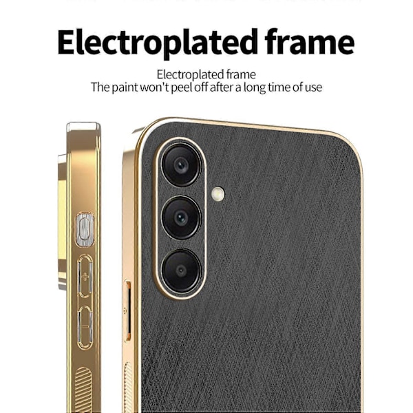 KADEM Etui til Samsung Galaxy A26 5G Elektroplettering Silke Tekstur PU+TPU Telefon Bagcover Multicolor Black