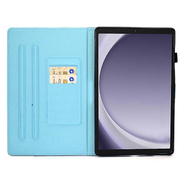 Samsung Galaxy Tab A9+ PU-nahkakotelo, kuvioitu, älykäs tablettisuojus kynätelineellä Multicolor Style C