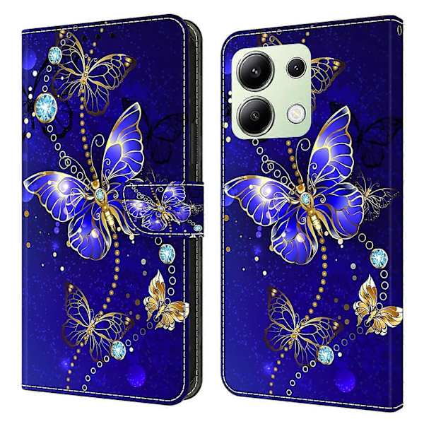 Xiaomi Redmi Note 13 4G Lompakkokotelo Puhelimelle, Pudotussuoja, 3D-kuvioitu Nahkainen Käännettävä Suojakotelo Multicolor Style O