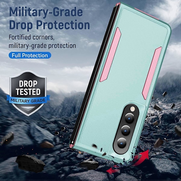 För Samsung Galaxy Z Fold4 5G PC+TPU Dubbla Lager Skydd Skal Anti-fall Mobilskal Multicolor Style H