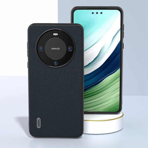 Til Huawei Mate 60 Tekstureret Telefon Cover Ægte Ko Læder Belagt PC+TPU Stødsikkert Cover Multicolor Style C