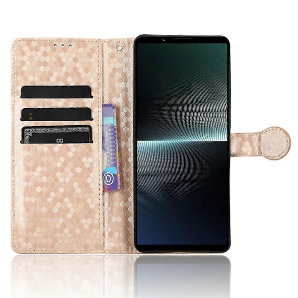 Læderetui til Sony Xperia 1 V, præget prikmønster tegnebog mobiltelefon stativ cover Multicolor Style D