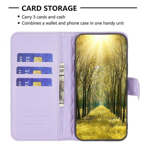 För Motorola Moto G84 5g Case Plånbok tryckt cover Purple