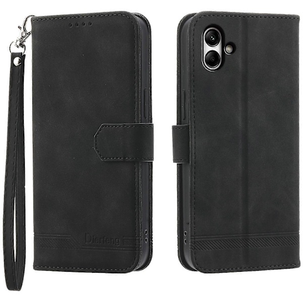 DIERFENG DF-03 Samsung Galaxy A05 4G -puhelinkotelo PU-nahkaa, jalustalla ja lompakolla Multicolor Style F