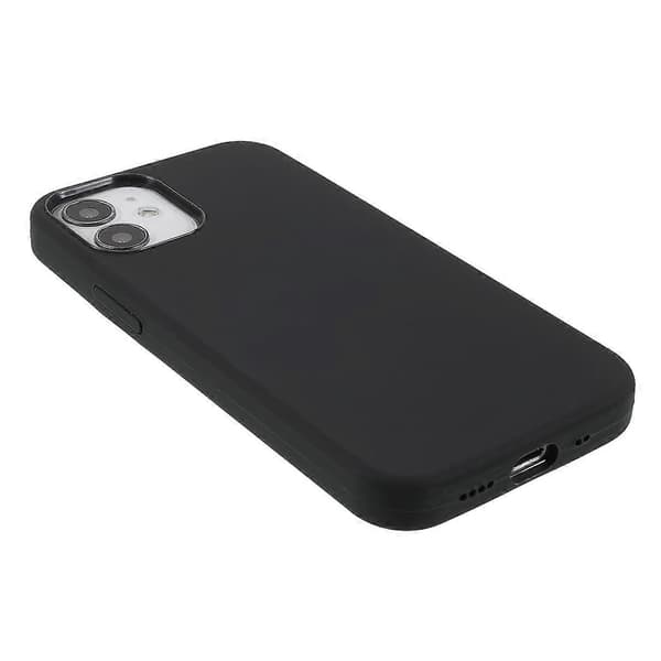 Solid Silikone Slank Mikrofiber Foring Pude Tekstur Cover til iPhone 12 mini 5.4 tommer