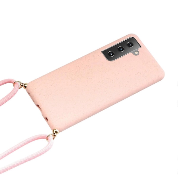 For Samsung Galaxy S21 4G/5G Deksel i myk TPU av hvetestrå med fallbeskyttelse og multifunksjonell stropp Multicolor Style C