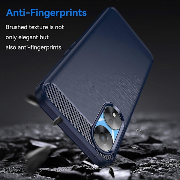 TPU Cover til Oppo A78 5G/A58 5G/A58x 5G, Børstet Kulfibertekstur Mobiltelefon Cover Multicolor Style C