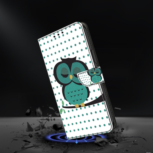 Plånbok Phone case För Motorola Moto G54 5g Case 3d Mönsterutskrift Läder Flip Cover Sleeping Owl