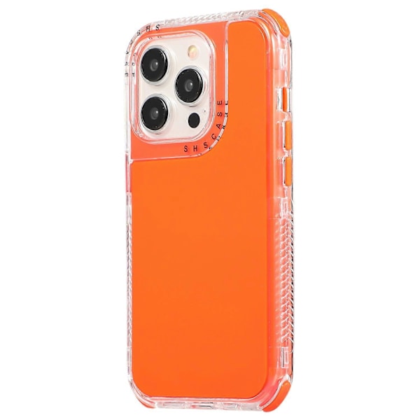 iPhone 16 Pro -kuori 3-in-1 pudotuksenkestävä PC+TPU puhelinkuori - Vihreä Multicolor Orange