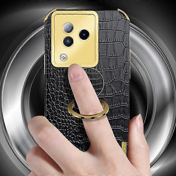 Skal med ringstativ för Xiaomi Civi 3 5G, krokodiltextur läder + TPU-telefonfodral Multicolor Style B