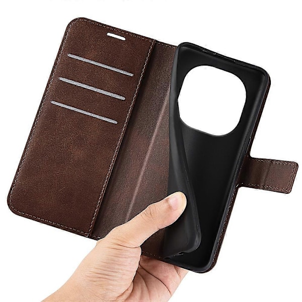 Til Xiaomi Redmi Note 14 Pro 5G Stand Case Anti-Scratch Kalvetekstur Læder Telefon Cover Multicolor Style G