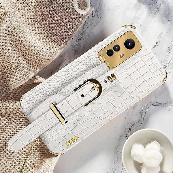 Xiaomi Redmi Note 12S 4G Sähköpinnoitettu Puhelinkuori Rannekoru Jalusta Nahkapäällysteinen TPU-kotelo Multicolor Style A