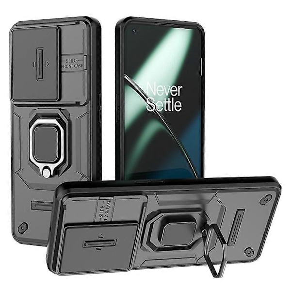 For OnePlus 11 5G Deksel Skyv Linse Beskyttelse Ring Støtte PC+TPU Telefondeksel Multicolor Style C