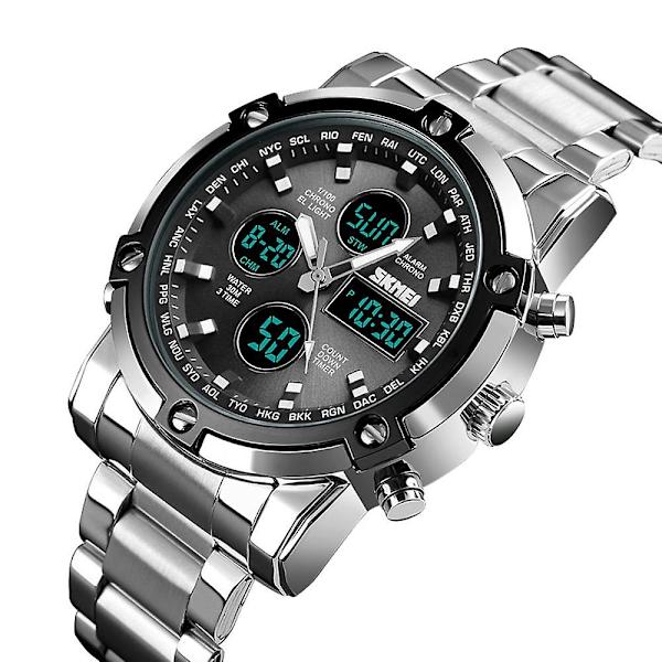 SKEMI 1389 Quartz Man Watch Unik Mode Sport Casual Märke Quartz Clock Double Movement blue