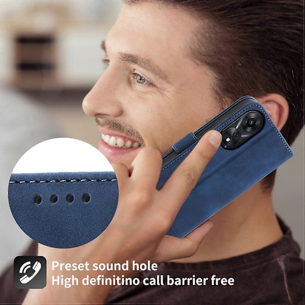 DIERFENG DF-03 for Oppo A78 5G Lær Telefonveske Linjer Avtrykk Deksel med Stativ Lommebok Multicolor Style C