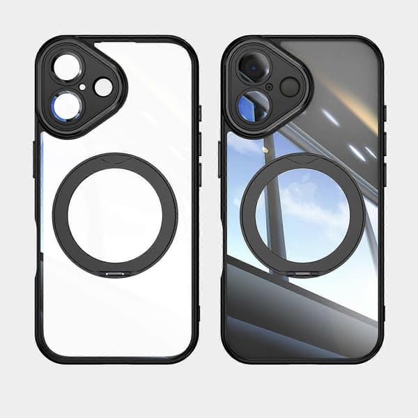 Skal för iPhone 16 Roterbart Magnetiskt Ställ TPU+PC Telefonskydd med Linsskydd Multicolor Style E