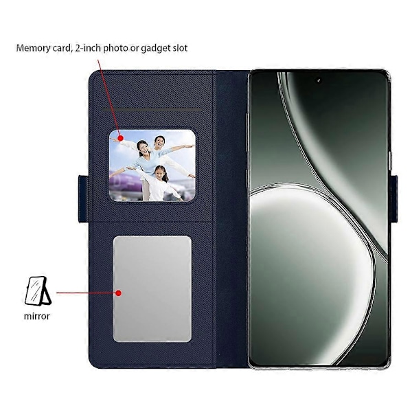 Realme GT Neo6 SE 5G / Neo6 5G -kotelo korttipidikkeellä ja peilillä, nahkainen puhelinkuori Multicolor Style B