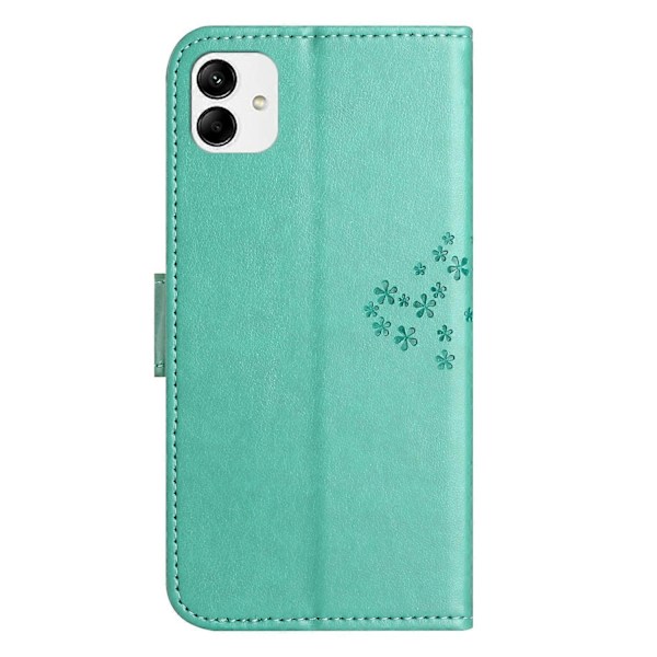 Til Samsung Galaxy A05 4G Etui Ugle Træ Præget Læder Telefon Cover med Pung Multicolor Style C
