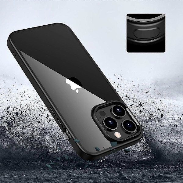 Mobilskal för iPhone 15 Pro, Transparent PC-baksida + TPU-ram Anti-repskydd Multicolor Style C