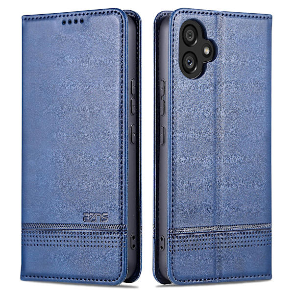 Azns Pu Läder Phone case För Samsung Galaxy A04e 4g, Stativ Magnetic Absorption Flip Cover Blue