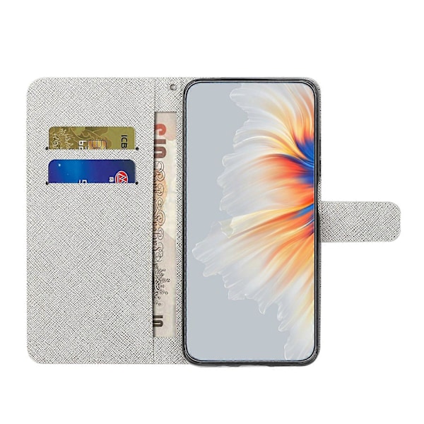För Xiaomi Redmi Note 13 4G Telefonfodral Läder 3D Mönster Magnetiskt Folio Omslag Multicolor Cat and Tree
