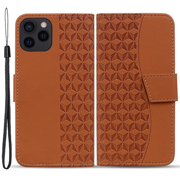 För iPhone 15 Pro Skal PU Läder Präglat Ställ Plånbok Telefonfodral Multicolor Style D