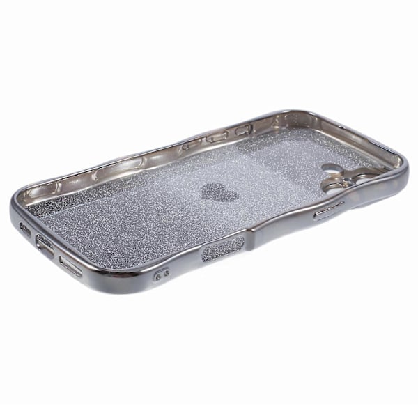 Til iPhone 16 Cover Kærlighedshjerte Gradient Glitter TPU Telefon Cover Elektroplettering Krøllet Ramme Multicolor Style A