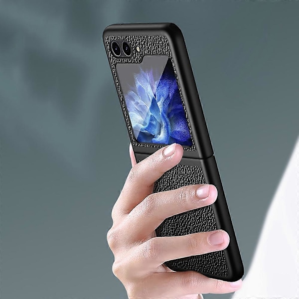 För Samsung Galaxy Z Flip5 5G PU Läderbelagt PC Skal Skyddande Mobilskal Multicolor Style C