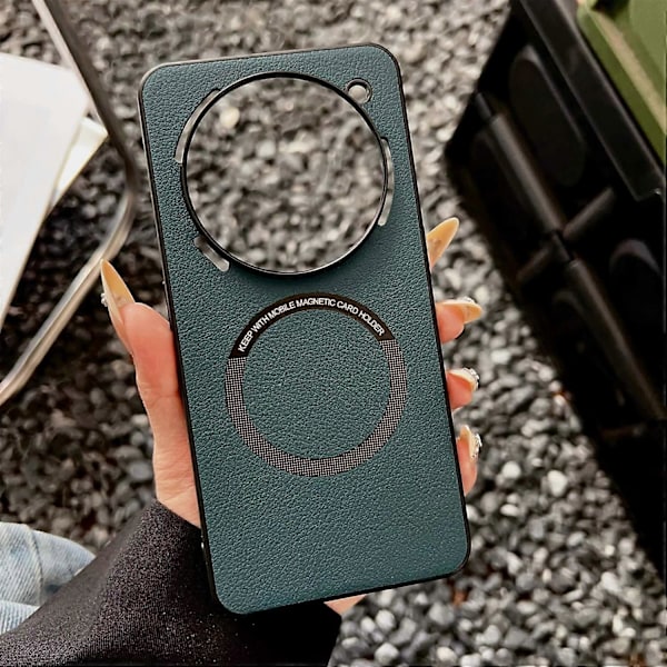 Til Nothing Phone Pro Etui Anti-Drop PU Læder + TPU Cover Kompatibelt med MagSafe Multicolor Green