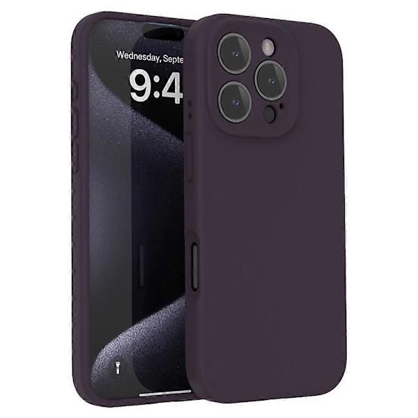 Skal för iPhone 16 Pro Max PC+Flytande Silikon Skyddande Mobilskal med Mikrofiberfoder Multicolor Style B