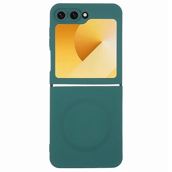 Til Samsung Galaxy Z Flip6 5G Cover Kompatibelt med MagSafe Stødsikkert TPU Telefon Cover - Sort Multicolor Midnight Green