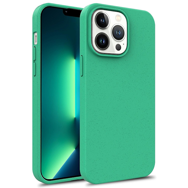 För Iphone 15 Pro Max Starry Sky Series biologiskt nedbrytbart case Wheat Straw+tpu Matt cover Green