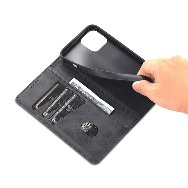 För Iphone 15 Plus anti-scratch Pu Case Stativ Plånbok Cover Black