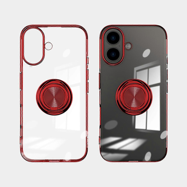 iPhone 16 Plus -kotelo, galvanointi, jalusta, TPU-puhelinkuori, magneettinen autoteline Multicolor Style E