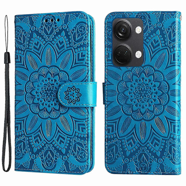 OnePlus Nord 3 5G/Ace 2V Auringonkukka Kuvioitu PU Nahkakansi Lompakko Jalustalla Puhelinkotelo Multicolor Style D