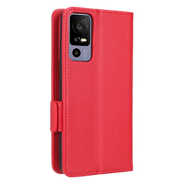 Læder Smartphone Etui til TCL 40R 5G, Dobbelt Magnetisk Lås Flip Wallet Stand Telefon Cover Multicolor Style D