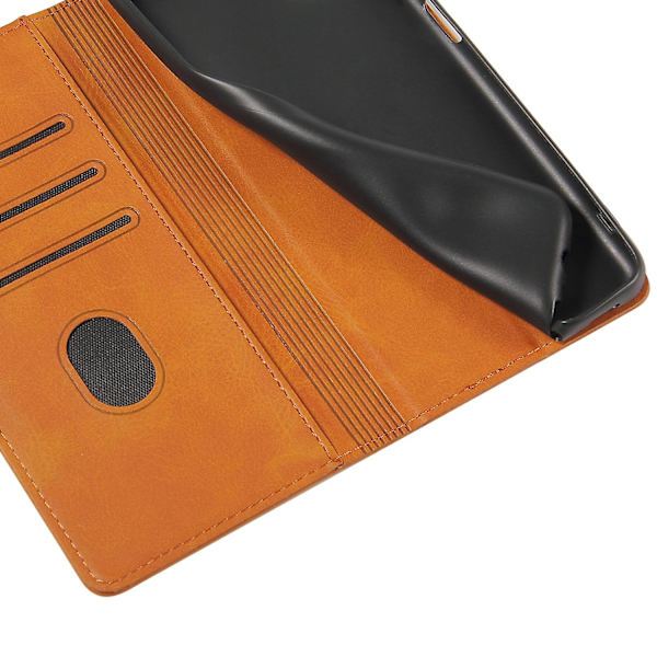 Fallsäkert phone case för Samsung Galaxy S21 Fe 5g , Pu läder plånboksställ Business Style Cover Khaki