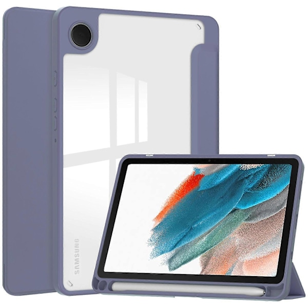 Til Samsung Galaxy Tab A9 Etui PU+TPU+Akryl Klar Bagside Tablet Cover med Penholder Multicolor Style E