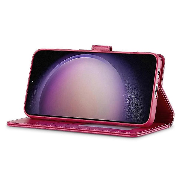LC.IMEEKE Til Samsung Galaxy A26 5G Etui Kalvetekstur PU Læder Stand Wallet Telefon Cover - Grå Multicolor Rose