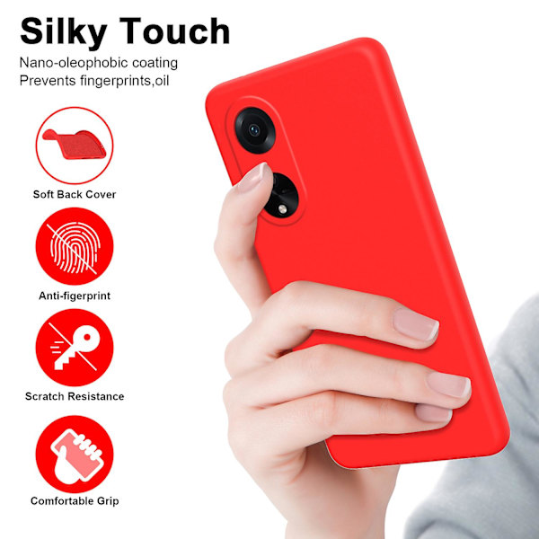 För Oppo A98 5g case Gummibelagt 2,2 mm Soft Liner Tpu cover Red